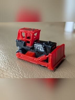 Vintage Micro Machines 1987 Galoob Bulldozer Red Black